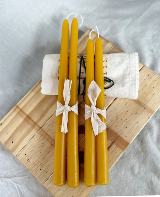 Handmade 100% Beeswax Tapers